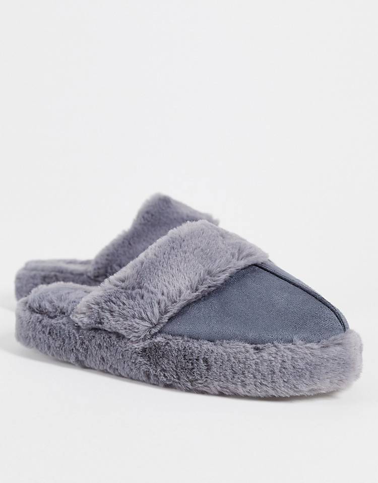 Miss Selfridge Gray flatform slipper